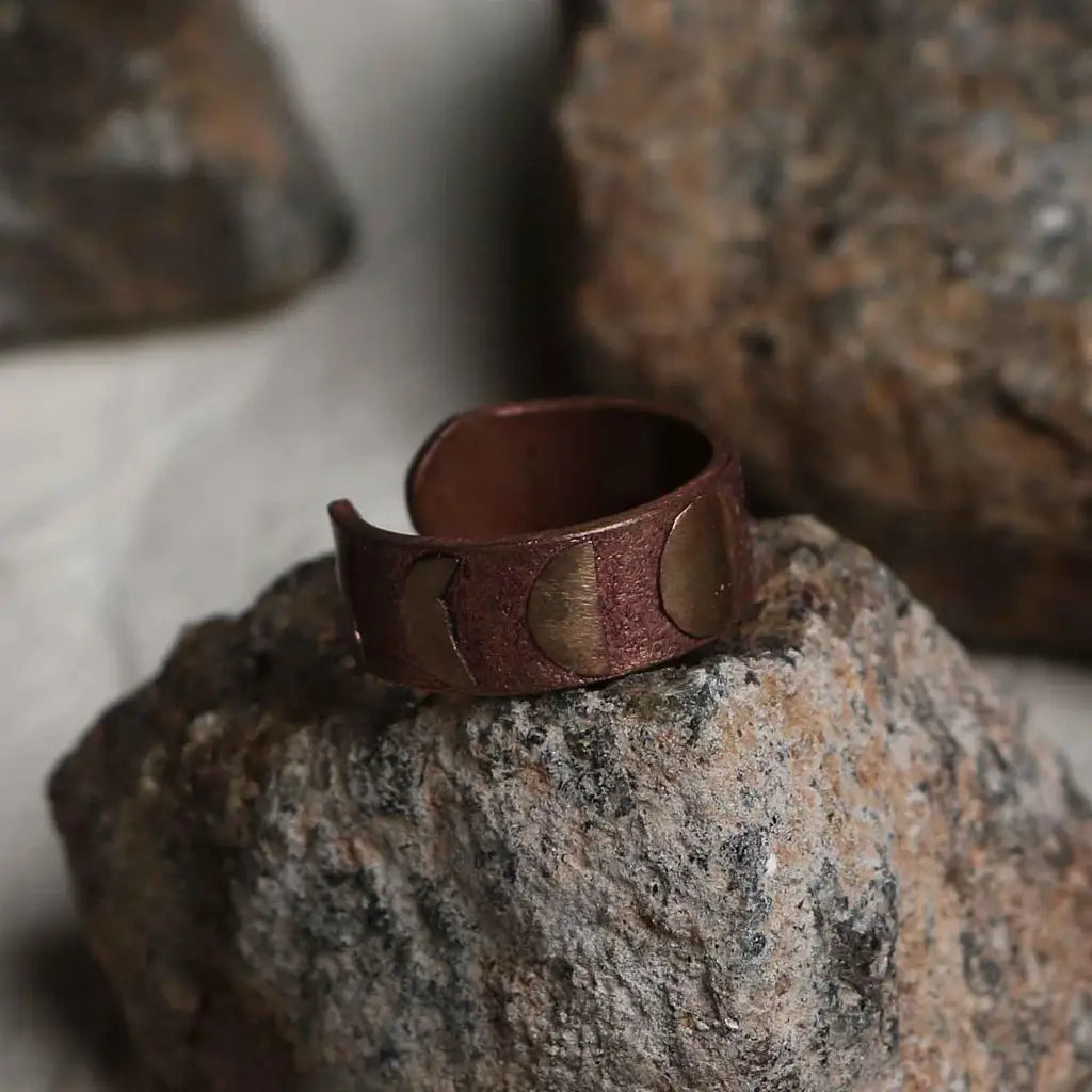 Moon Phases Copper Ring