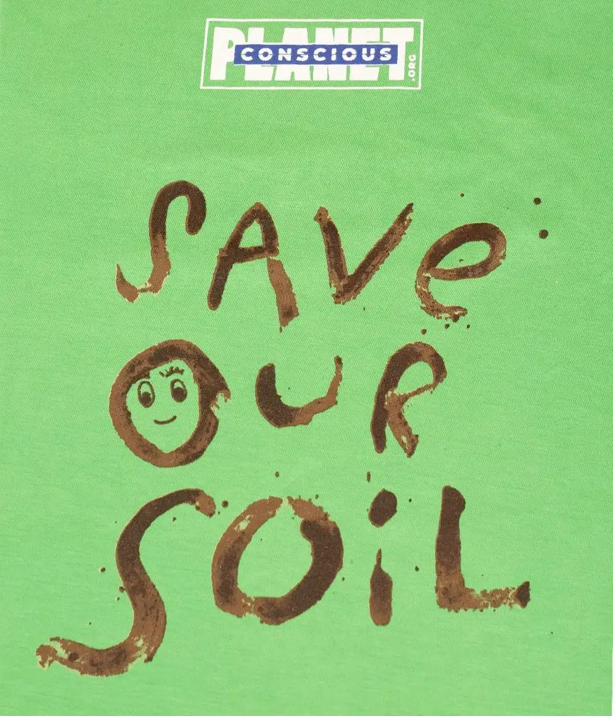 中性 Save Soil 棉質 T 恤 - 綠色