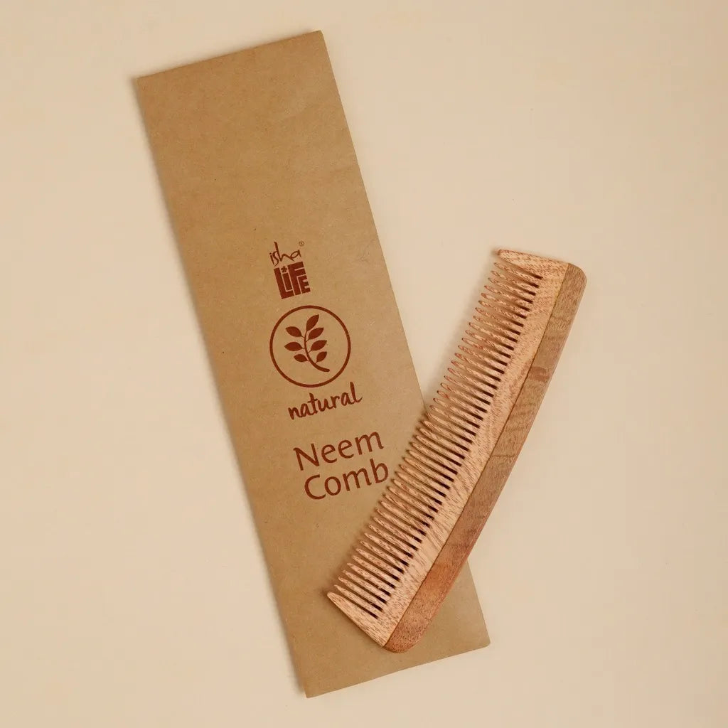 手工印楝木梳 - 細齒