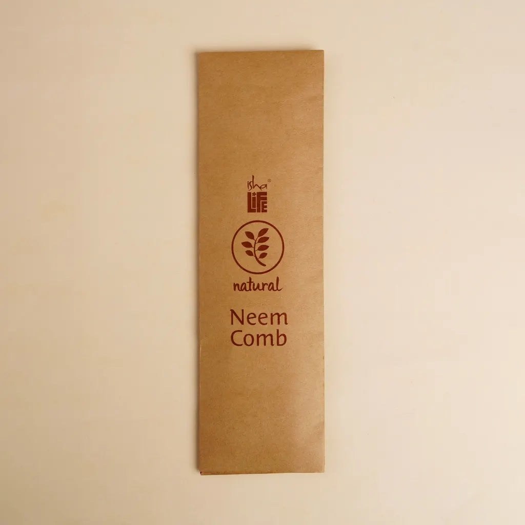 手工印楝木梳 - 寬齒