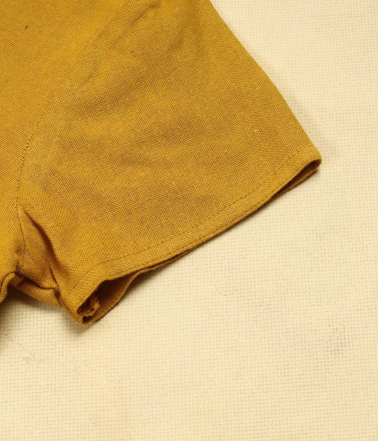 Women's 100% Organic Cotton Kurta with Embroidered "Aum" - Mustard