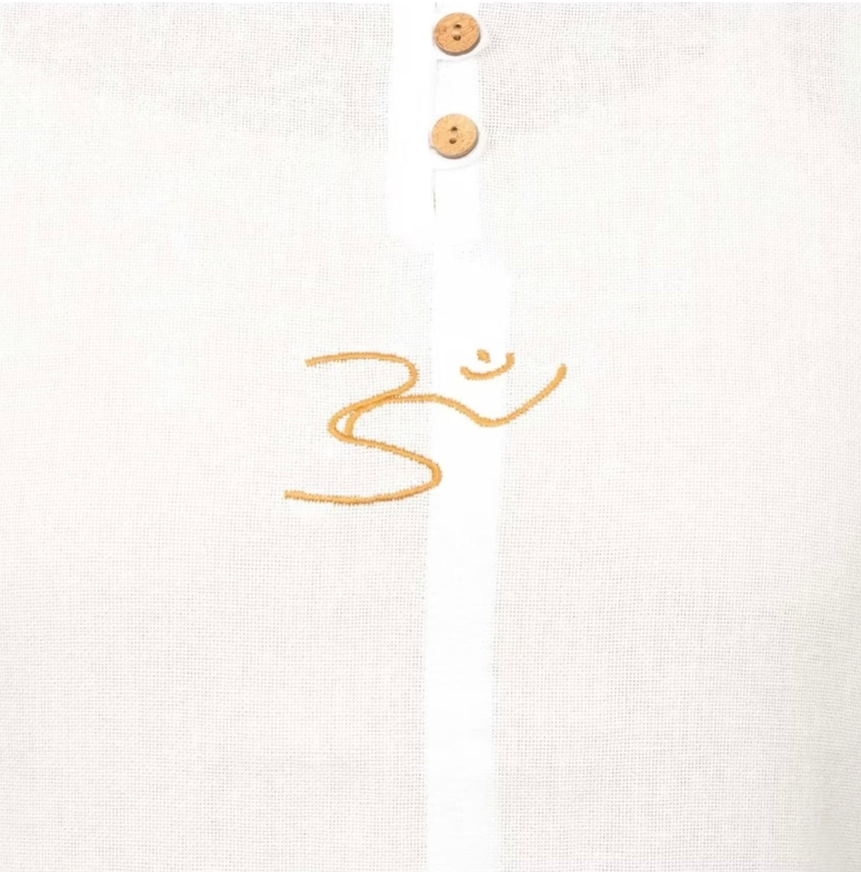 Women's 100% Organic Cotton Kurta with Embroidered "Aum" - White