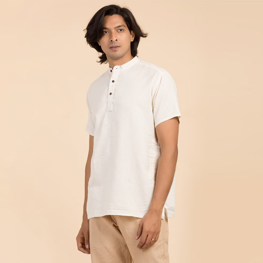 Organic Mens Aum Kurtha Undyed - Off-White