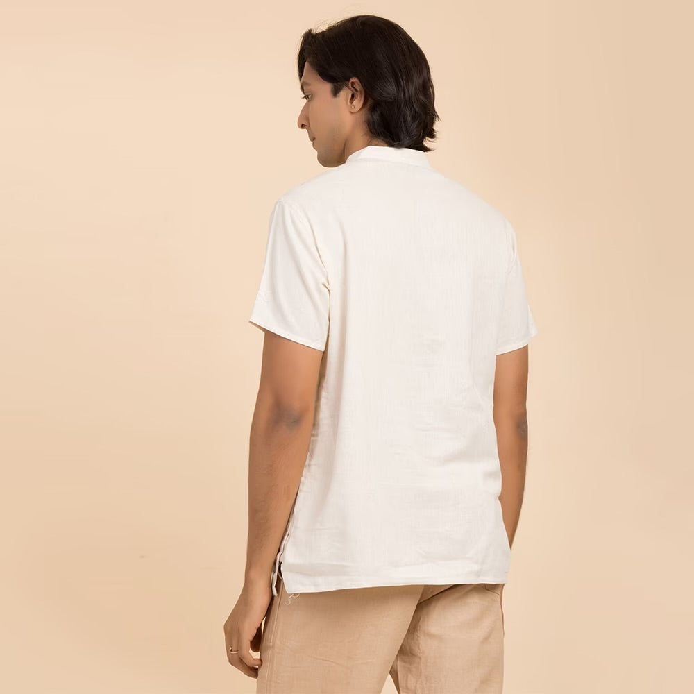 Organic Mens Aum Kurtha Undyed - Off-White