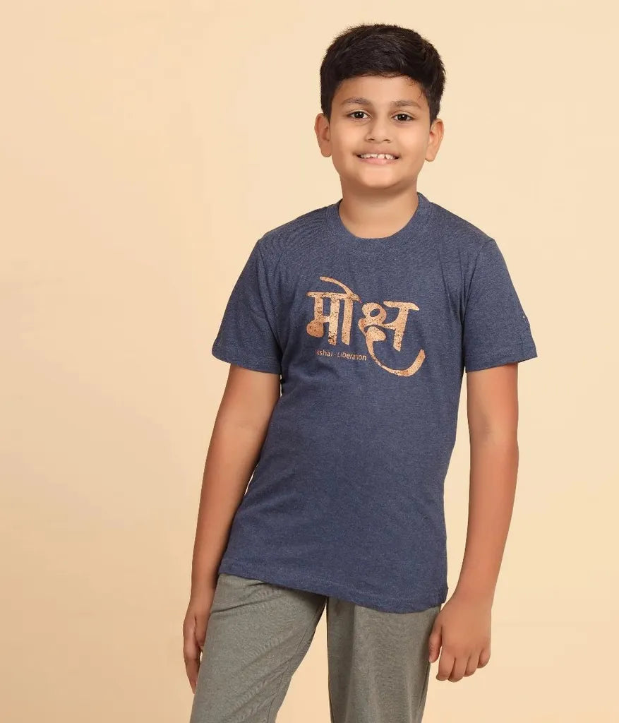 Kids Melange T Shirt Satya Indigo