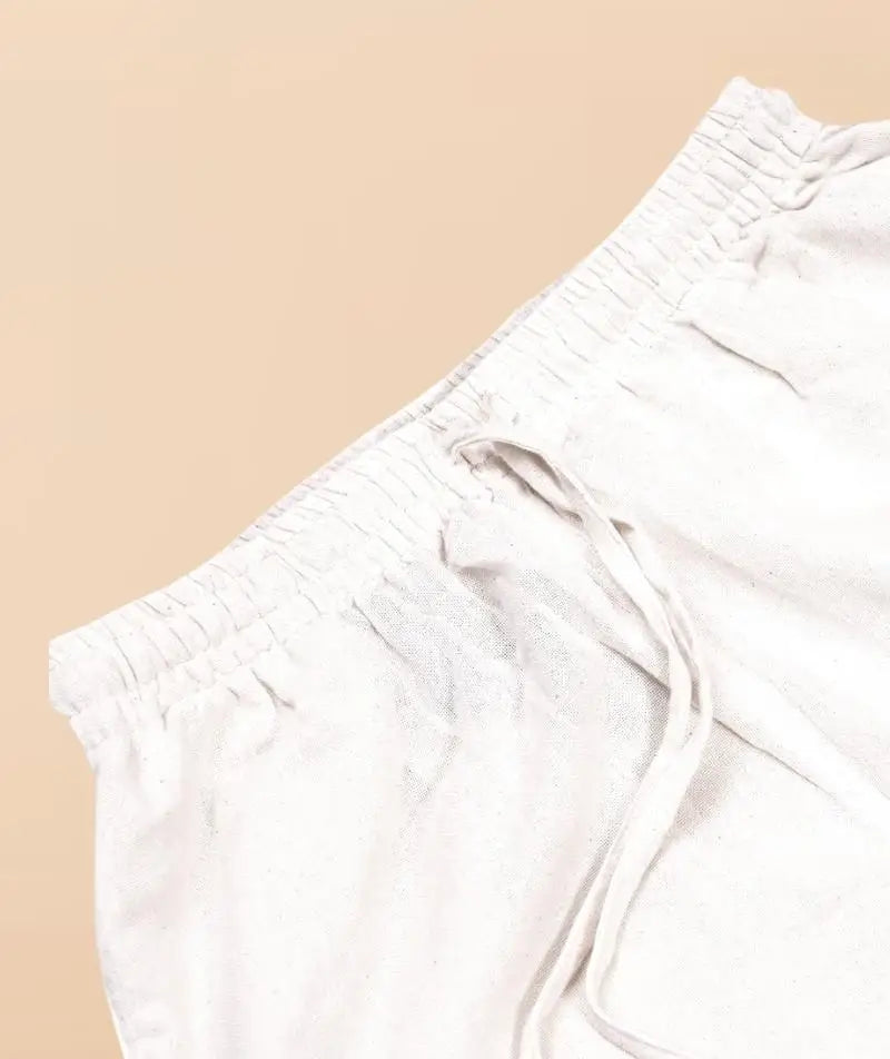 Men Undyed Organic Cotton Drawstring Pant - Off-White