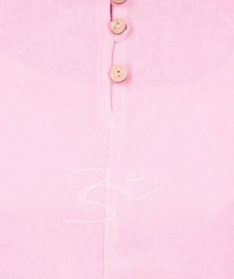 Women's 100% Organic Cotton Kurta With Embroidered "Aum" - Pink