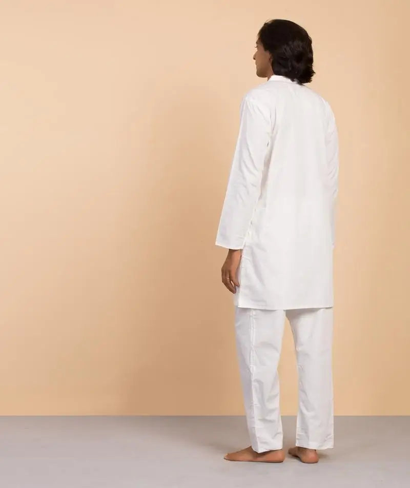 Mens Organic Cotton Sadhana Kurta - White