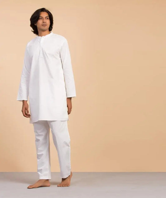 男款有機棉 Sadhana Kurta - 白色