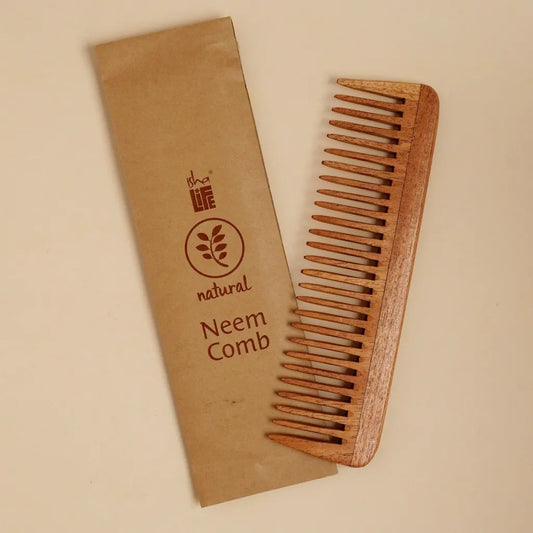 Handmade Neem Wood Comb (Wider teeth)