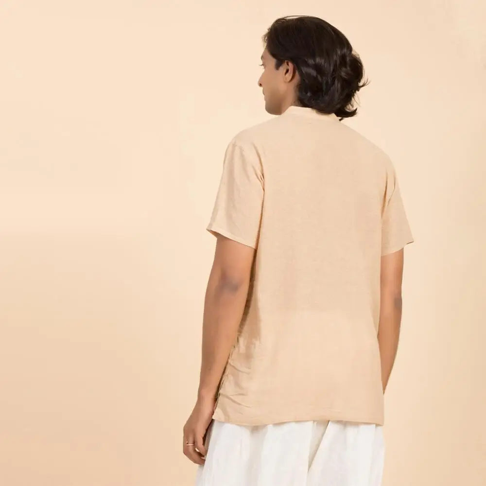 Isha Life 男款棉麻 Kurta - 米色