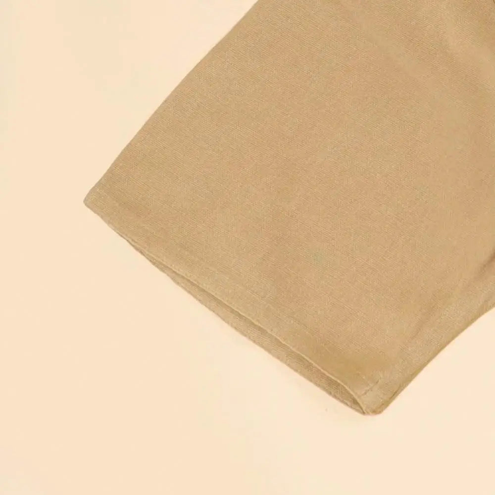 Men’s 100% organic cotton kurta with embroidered (Beige) "Aum". Short sleeved short kurta. Relaxed fit.