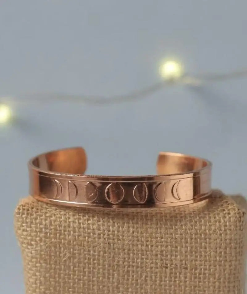 Mystic Moon Copper Cuff Bracelet. A festive gift